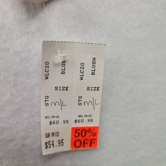 Shoulders To Go Blush Semi-Sheer Button-Down Cardigan M/L Blush Vintage Deadstoc - Picture 6 of 12